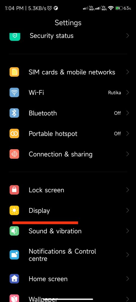 Change Display Mode Screen 1